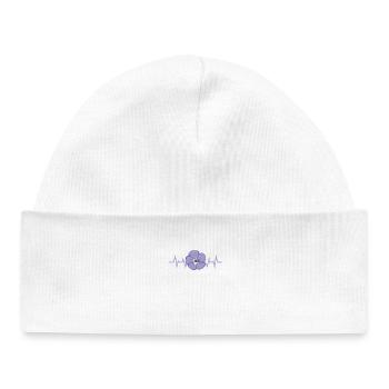 Purple Flower Flower Petal - Baby Organic Beanie - white - Front