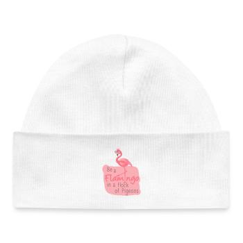 Be a Flamingo in a Flock of Pigeons - Baby Organic Mütze - Weiß - Vorne