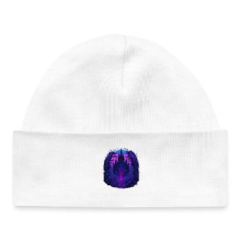 Neon Roses Castle Vaporwave - Baby Organic Beanie - white - Front