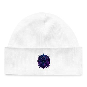 Rose Skull Neon vaporwave Skull - Baby Organic Beanie - white - Front
