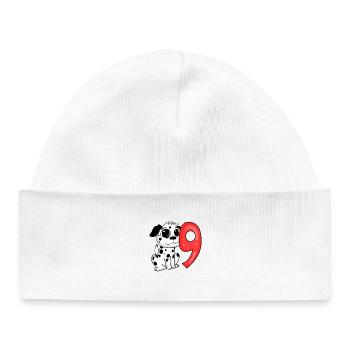 9 Birthday 9 years old with dog motif - nine - Baby Organic Beanie - white - Front