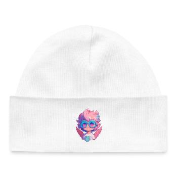 Little cute angel with glasses - Baby Organic Beanie - white - Front