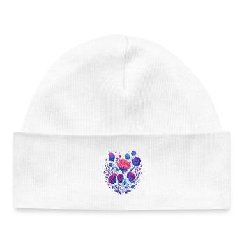 neon bouquet of roses vintage roses - Baby Organic Beanie - white - Front