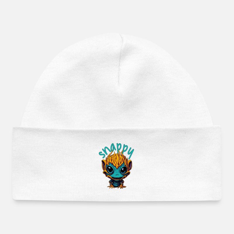 Alien vif - Bonnet bébé bio - blanc