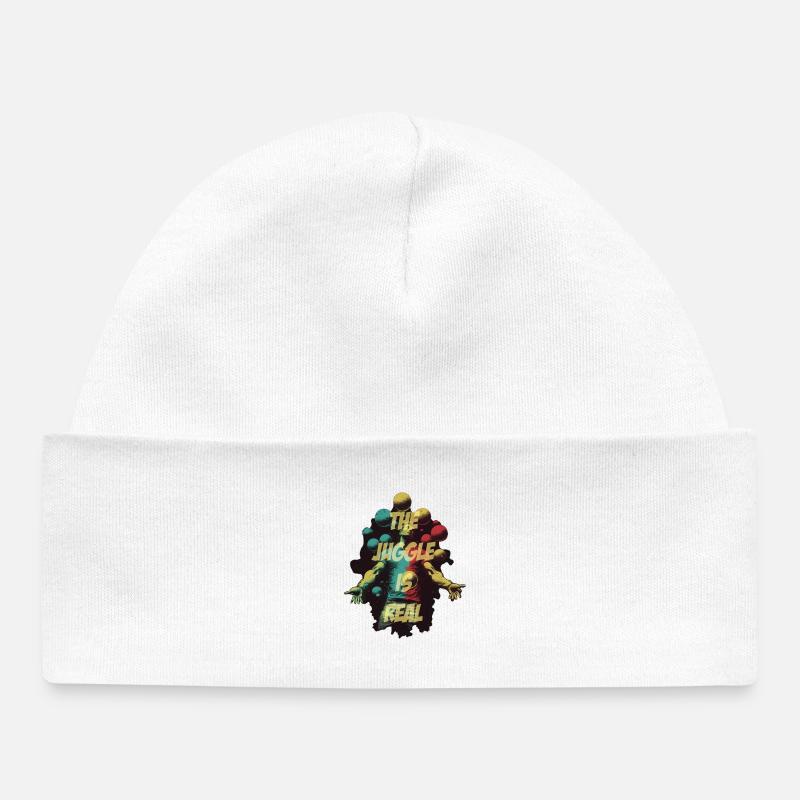 Jongleur avec lettrage - Bonnet bébé bio - blanc