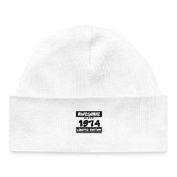 1974 - Born 1974 - Fantastic since 1974 - Baby Organic Beanie - white - Front