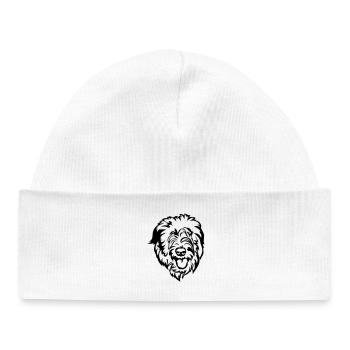 Irish Wolfhound Head - Baby Organic Beanie - white - Front