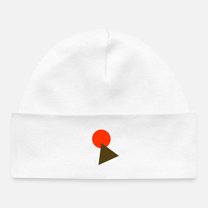Cercle et triangle - Bonnet bébé bio - blanc