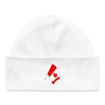 Drapeau du Canada - Bonnet bébé bio - blanc - Devant