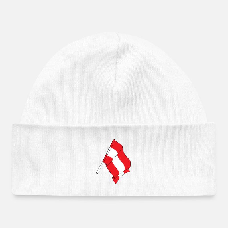 Drapeau autriche - Bonnet bébé bio - blanc