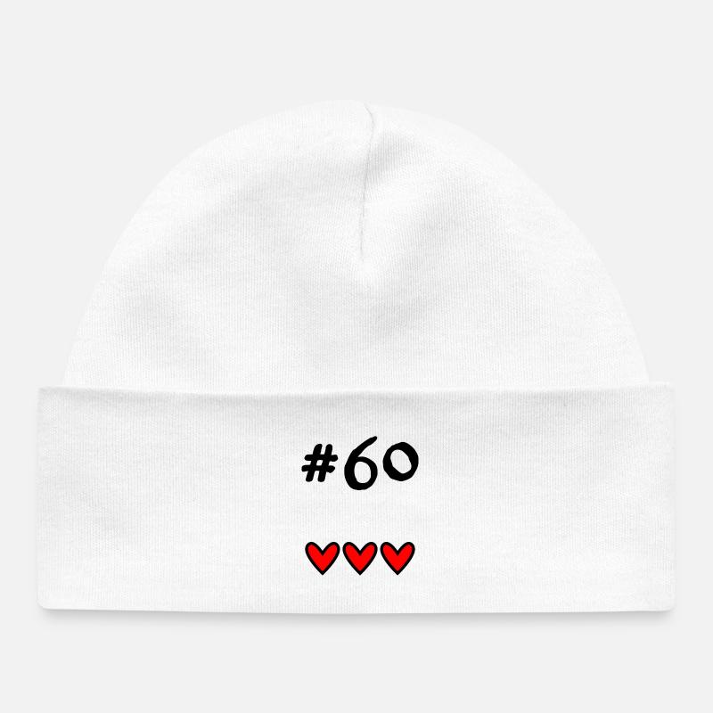 60. 60 ANS. 60e ANNIVERSAIRE. ANNIVERSAIRE 60 ANS. - Bonnet bébé bio - blanc