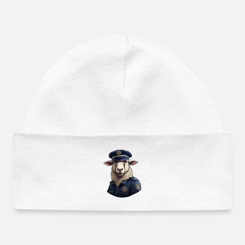 Moutons de la police - Bonnet bébé bio - blanc