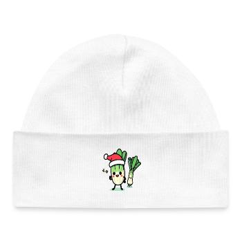 St. Nicholas kawaii leeks - Baby Organic Beanie - white - Front