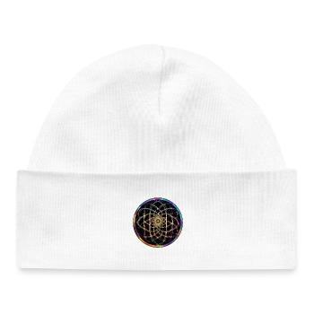Rainbow Mandala Circle Pattern - Baby Organic Beanie - white - Front