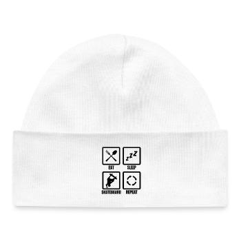 Skateboarding Routine - Baby Organic Beanie - white - Front