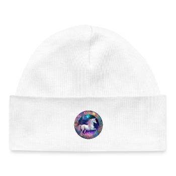 Galactic Unicorn Circle - Baby Organic Beanie - white - Front