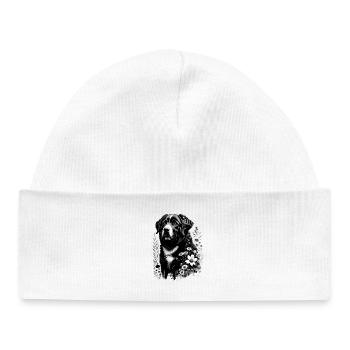Cute Bernese Mountain Dog with Flowers - Baby Organic Beanie - white - Front