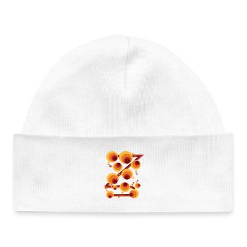 Abstraktes Polka Dot Kreismuster - Baby Organic Mütze - Weiß - Vorne
