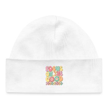 Focus On The Good - Baby Organic Beanie - white - Front
