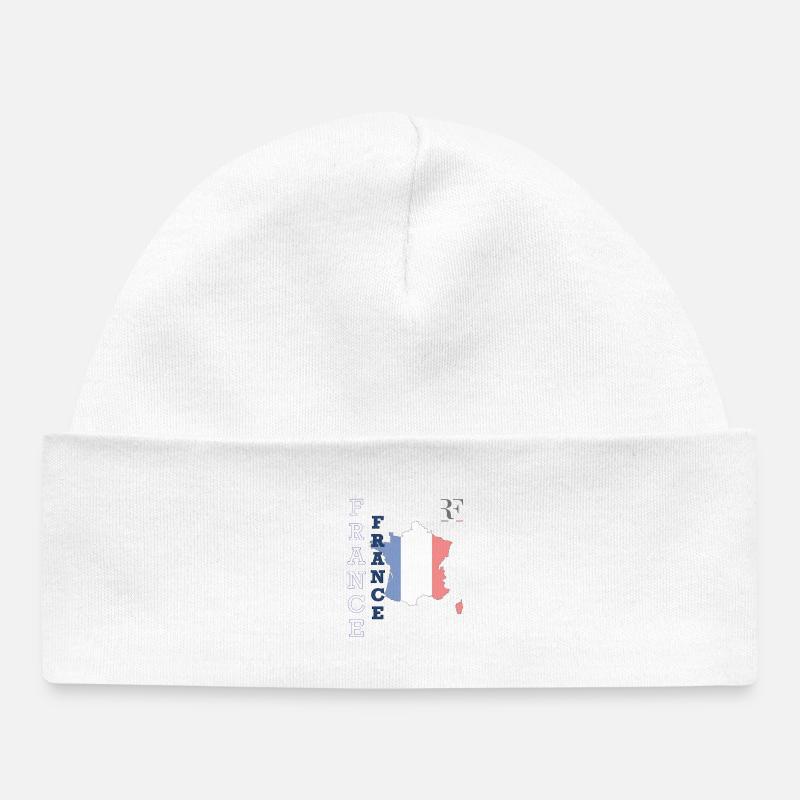 Drapeau Français Style et Patriotisme - Bonnet bébé bio - blanc