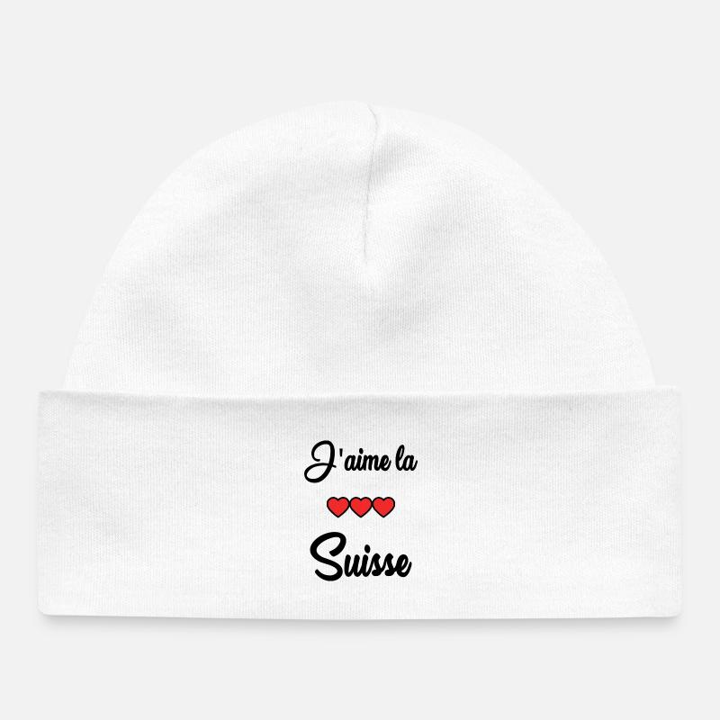 SUISSE. HUMOUR. PAYS. DRAPEAU - Bonnet bébé bio - blanc