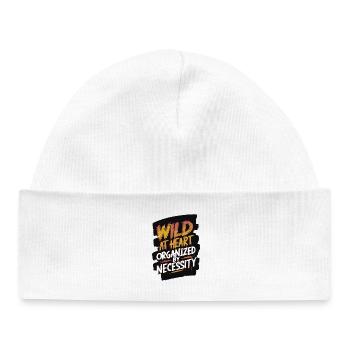 Citation geek drôle cœur sauvage - Bonnet bébé bio - blanc - Devant