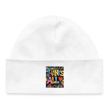 style graffiti merci coeur design - Bonnet bébé bio - blanc - Devant