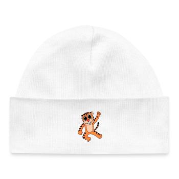Tiger - Baby Organic Beanie - white - Front