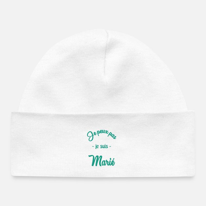 JE PEUX PAS. MARIE - Bonnet bébé bio - blanc