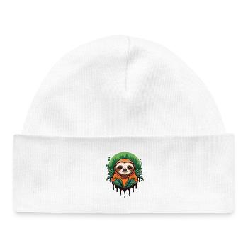 Sweat à capuche douillet paresseux - Bonnet bébé bio - blanc - Devant