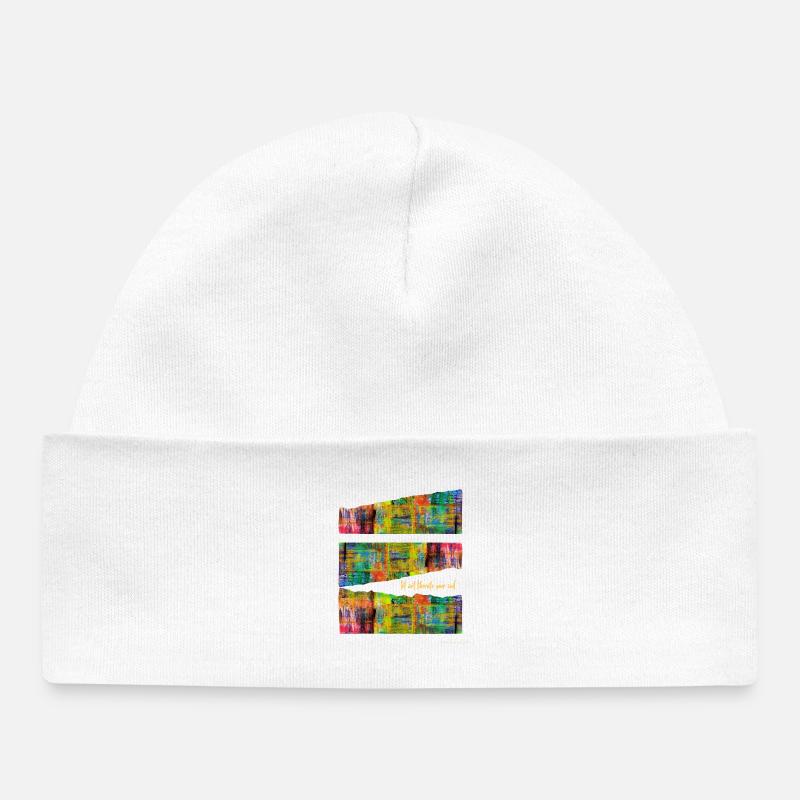 Art abstrait coloré pour les vêtements - Bonnet bébé bio - blanc