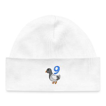9th Birthday Motif Dove - Nine Years Old - Baby Organic Beanie - white - Front