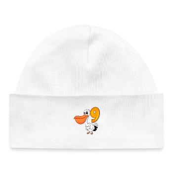 9th Birthday Motif Pelican - Nine Years Old - Baby Organic Beanie - white - Front