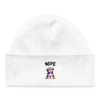Havanese Nope Doggy Play of Colors - Baby Organic Beanie - white - Front