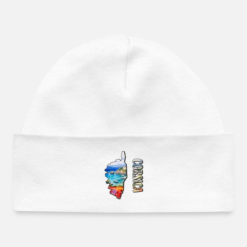 Carte aquarelle Corse - Bonnet bébé bio - blanc