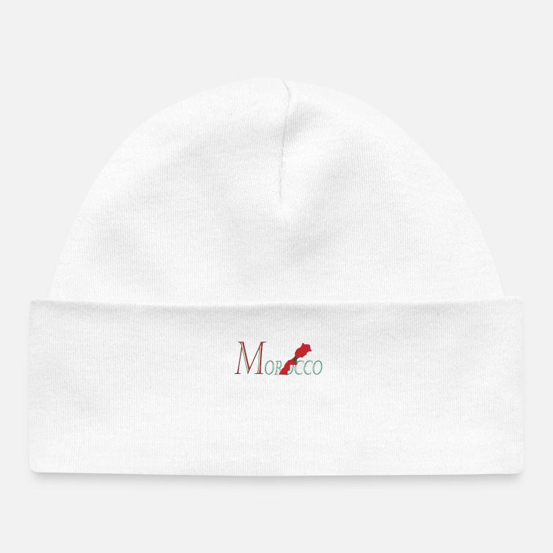 Élégance Patriotique au Design du Drapeau Marocain - Bonnet bébé bio - blanc