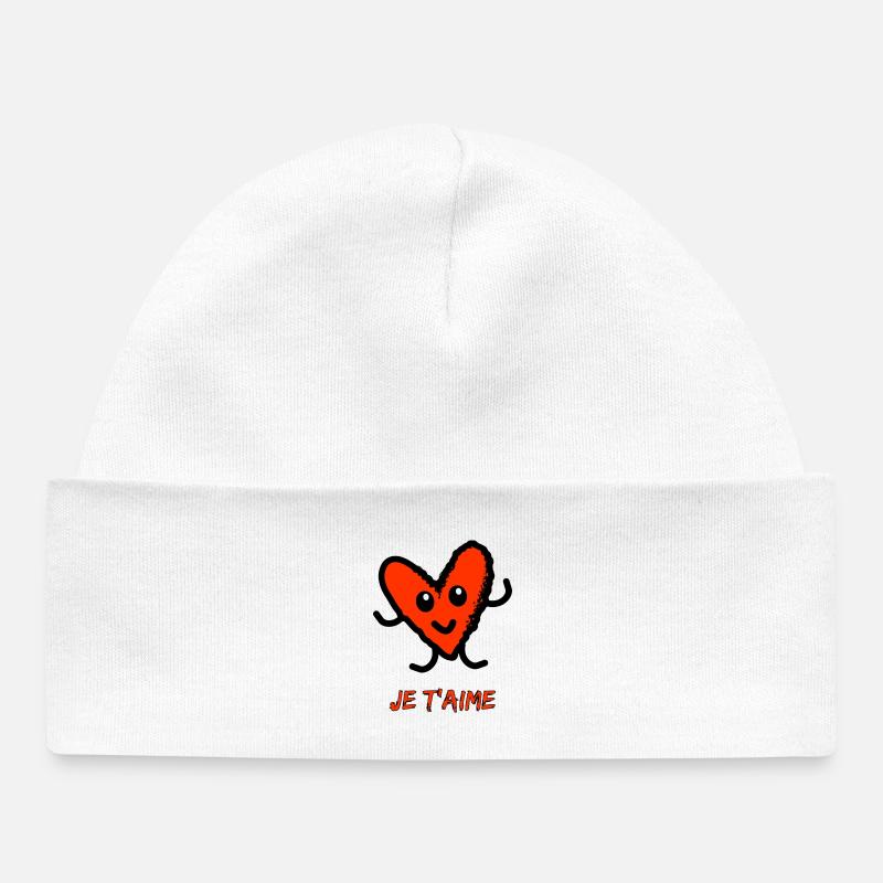COEUR. COUPLE. JUST MARRIED. EVJF. SAINT VALENTIN. - Bonnet bébé bio - blanc