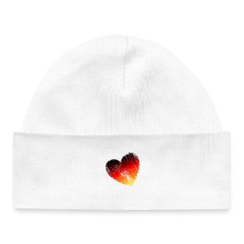 Allemagne Coeur Grunge Noir, Rouge, Or - Bonnet bébé bio - blanc - Devant