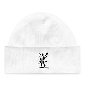 Héros musical avec silhouette de guitariste - Bonnet bébé bio - blanc - Devant