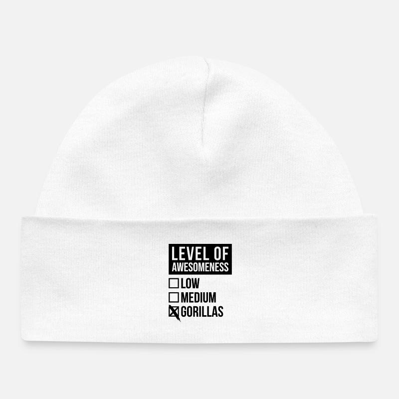 gorille - Bonnet bébé bio - blanc