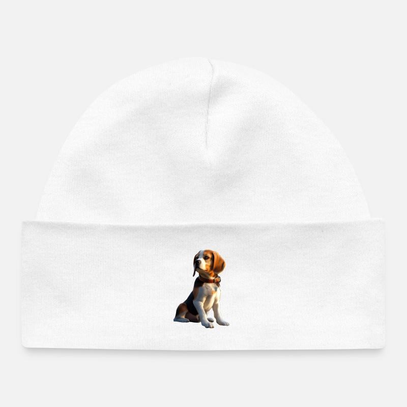 Beagle Chiot Beagles Chien mignon Beagle anglais - Bonnet bébé bio - blanc