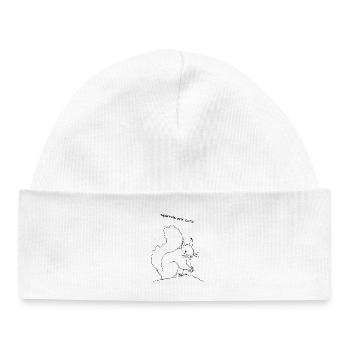 Écureuil mignon, lineart - Bonnet bébé bio - blanc - Devant