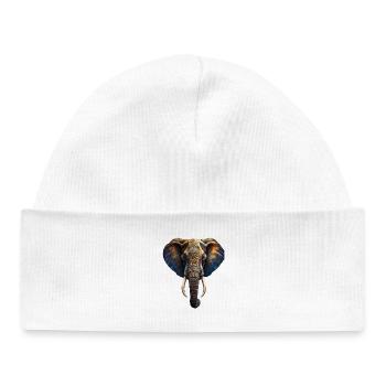 Elephant d'Afrique avec tatouage de style indien - Bonnet bébé bio - blanc - Devant