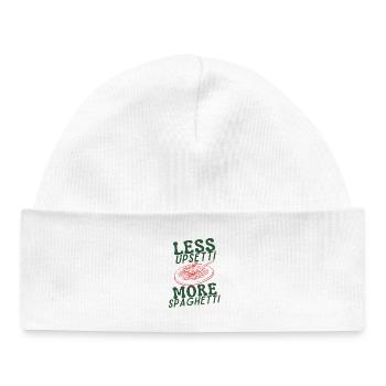 Moins d’Upsetti Plus de Spaghetti - Bonnet bébé bio - blanc - Devant