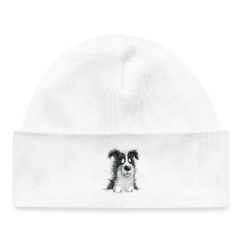 Droll Border Collie Dog Herding Dog Lover - Baby Organic Beanie - white - Front