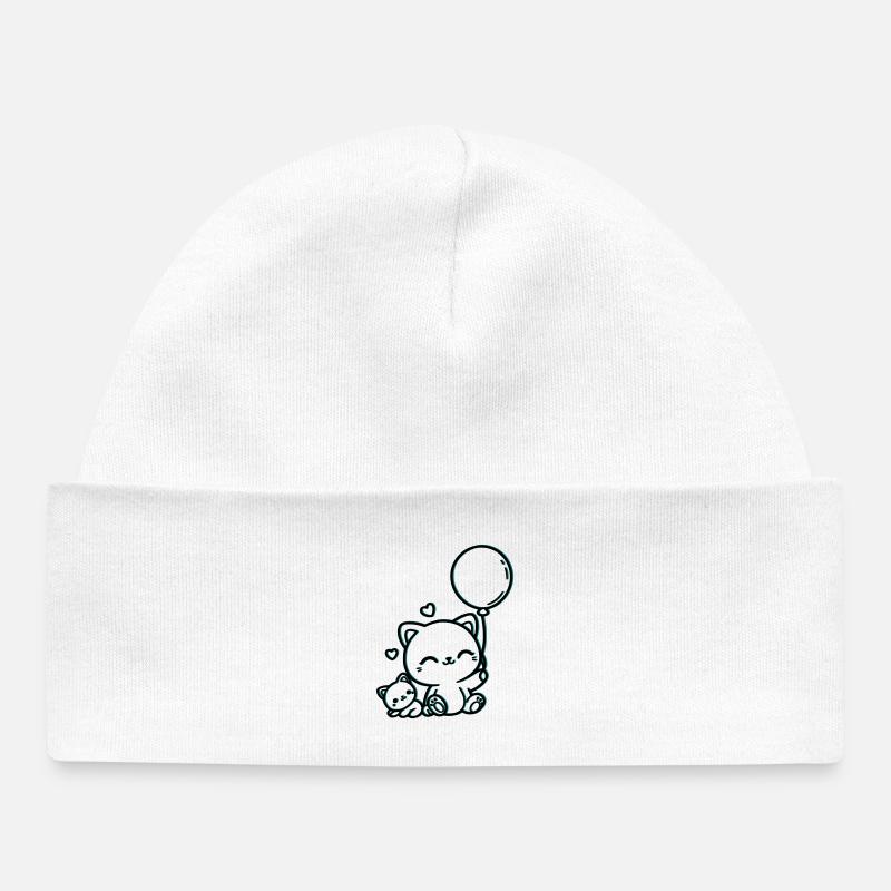 Félin - Bonnet bébé bio - blanc