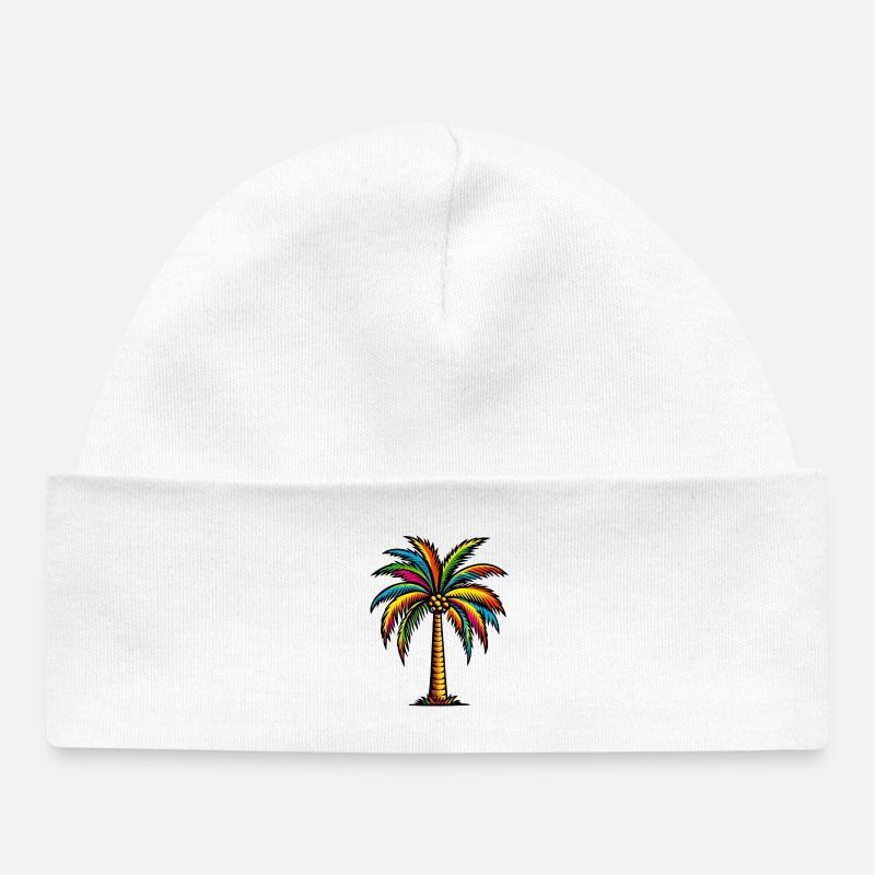 Palmier - Bonnet bébé bio - blanc