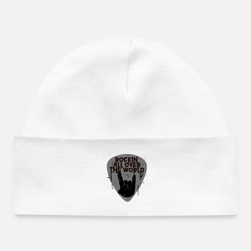Roccia e rotelle - Cappellino neonato bio - bianco