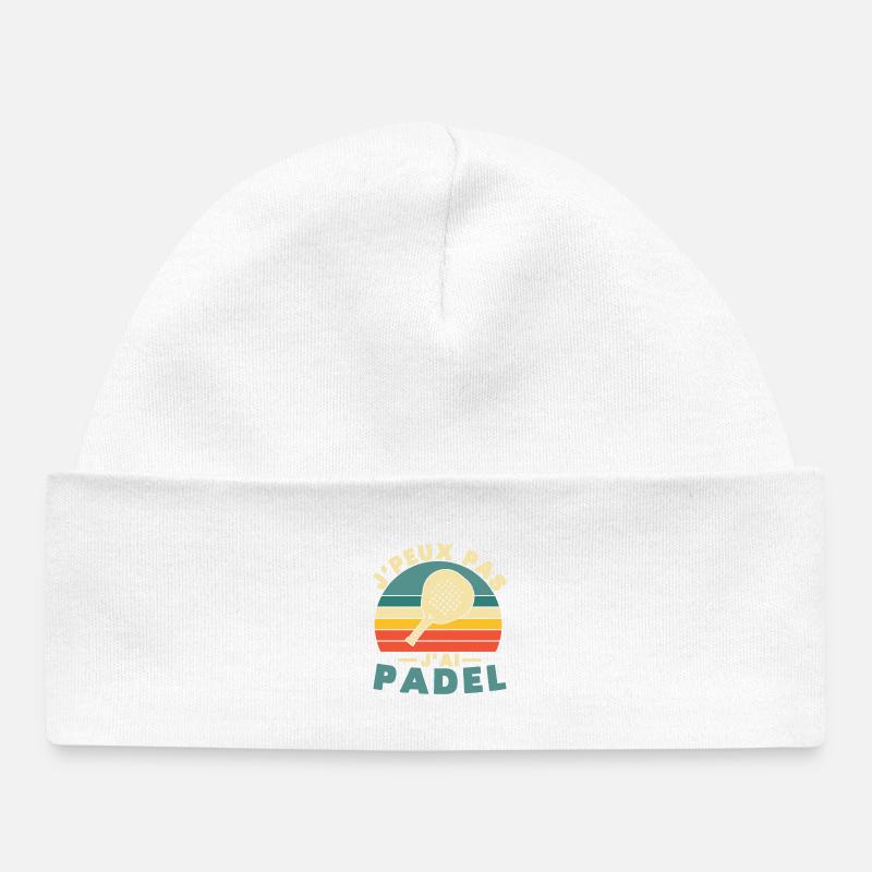 Je peux pas j ai padel - Bonnet bébé bio - blanc