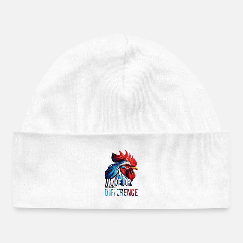 RÉVEILLEZ-VOUS ET FAITES UNE DIFFÉRENCE - Bonnet bébé bio - blanc